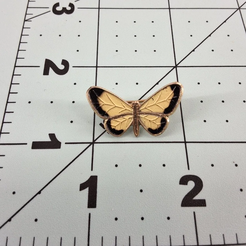 Vintage Enamel Wood-Nymph Butterfly Brooch Pin, 1